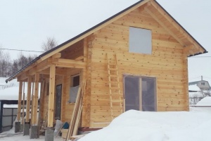 Смонтирован деревянный дом "Под ключ" 100 кв.м., п. Щербаковка.